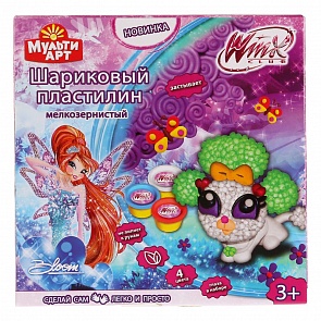 Шариковый пластилин Winx мелкозернистый, застывает, 4 цвета по 20 г, глаза, разные цвета (MultiArt, 8322-WX (96)) (ассортимент)